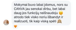 atsiliepimas canva vizualo mokymai