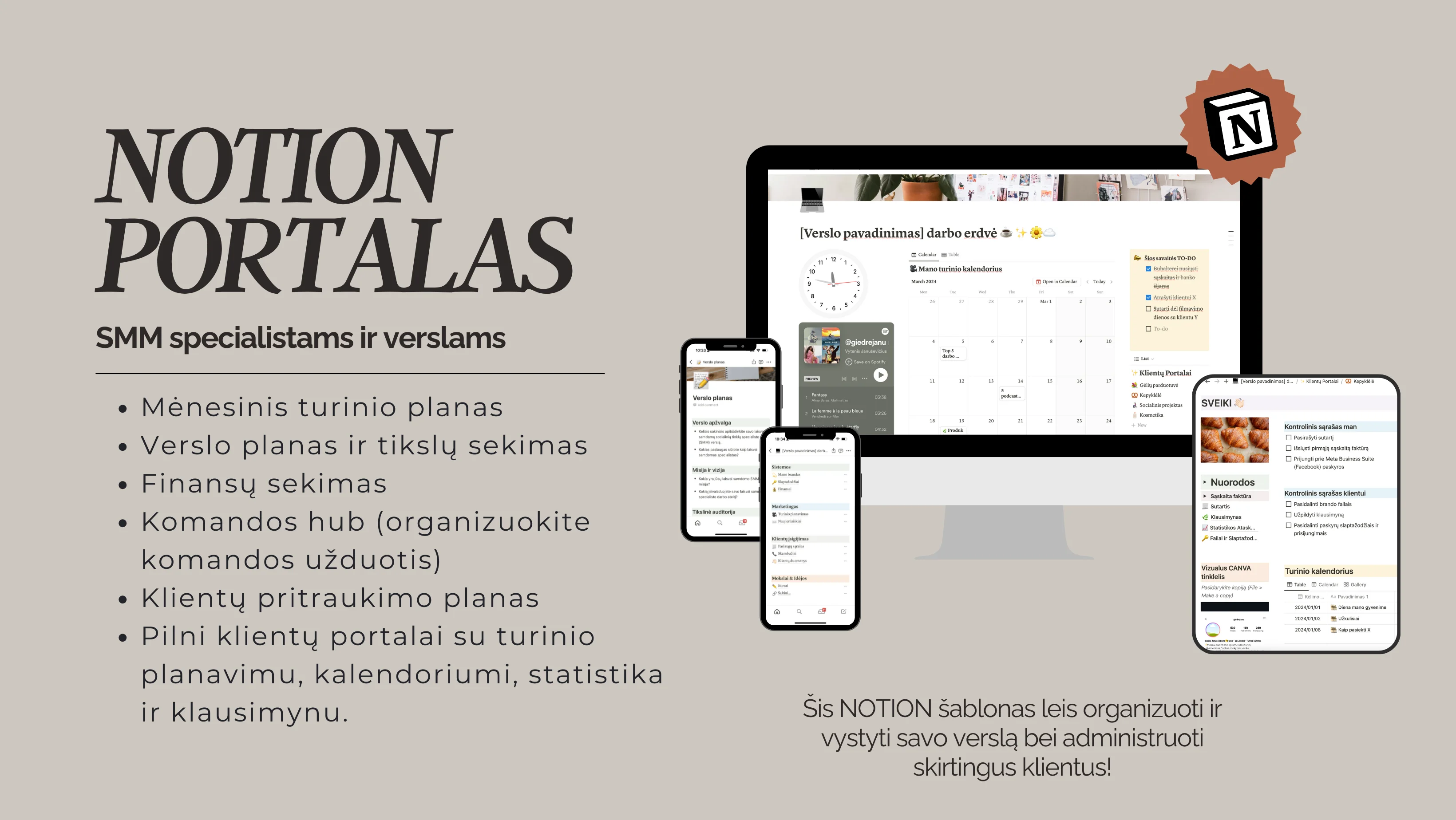 Notion šablonas: socialinių tinklų specialistams ir verslui - Image 2