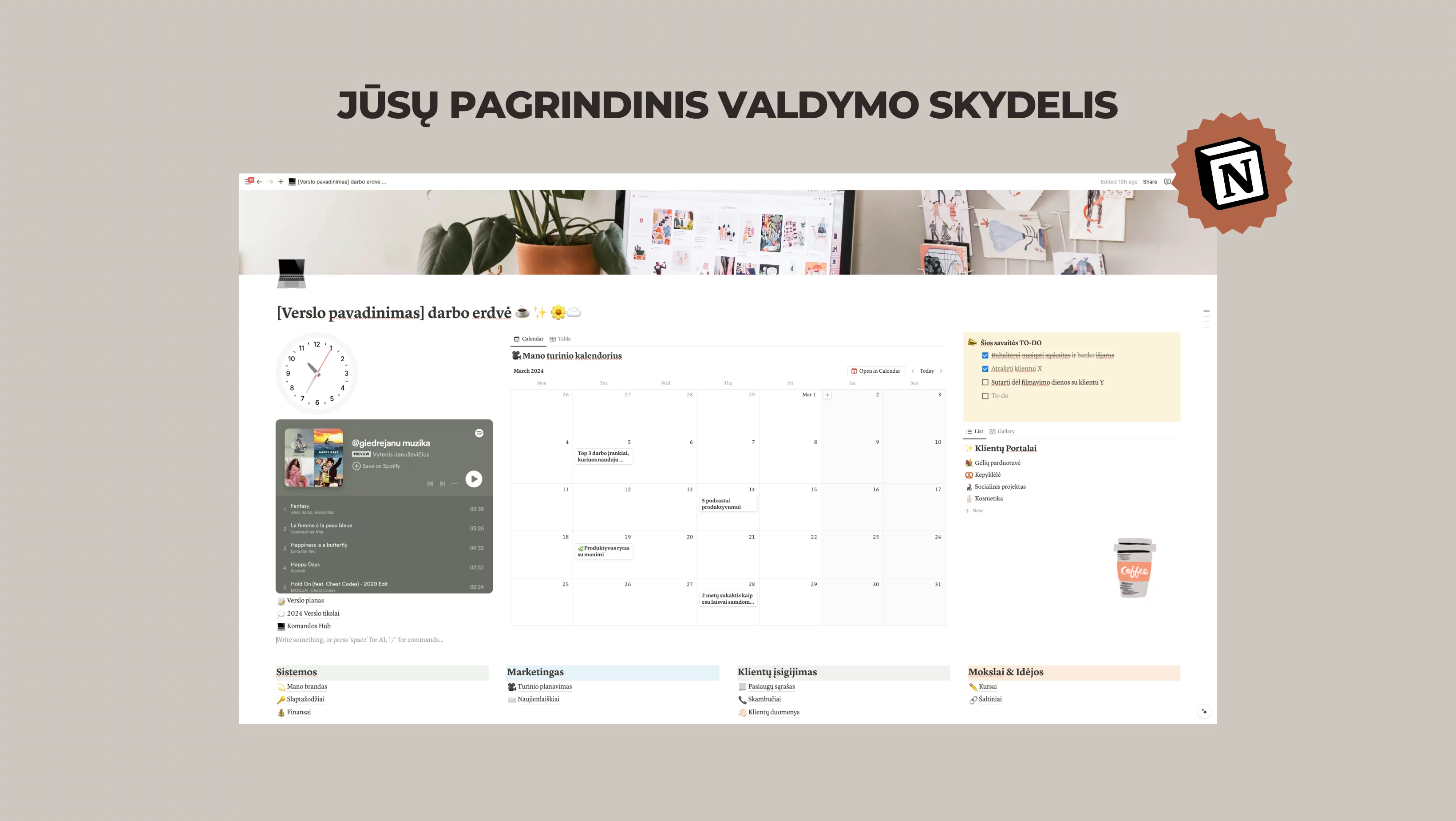 Notion šablonas: socialinių tinklų specialistams ir verslui - Image 3