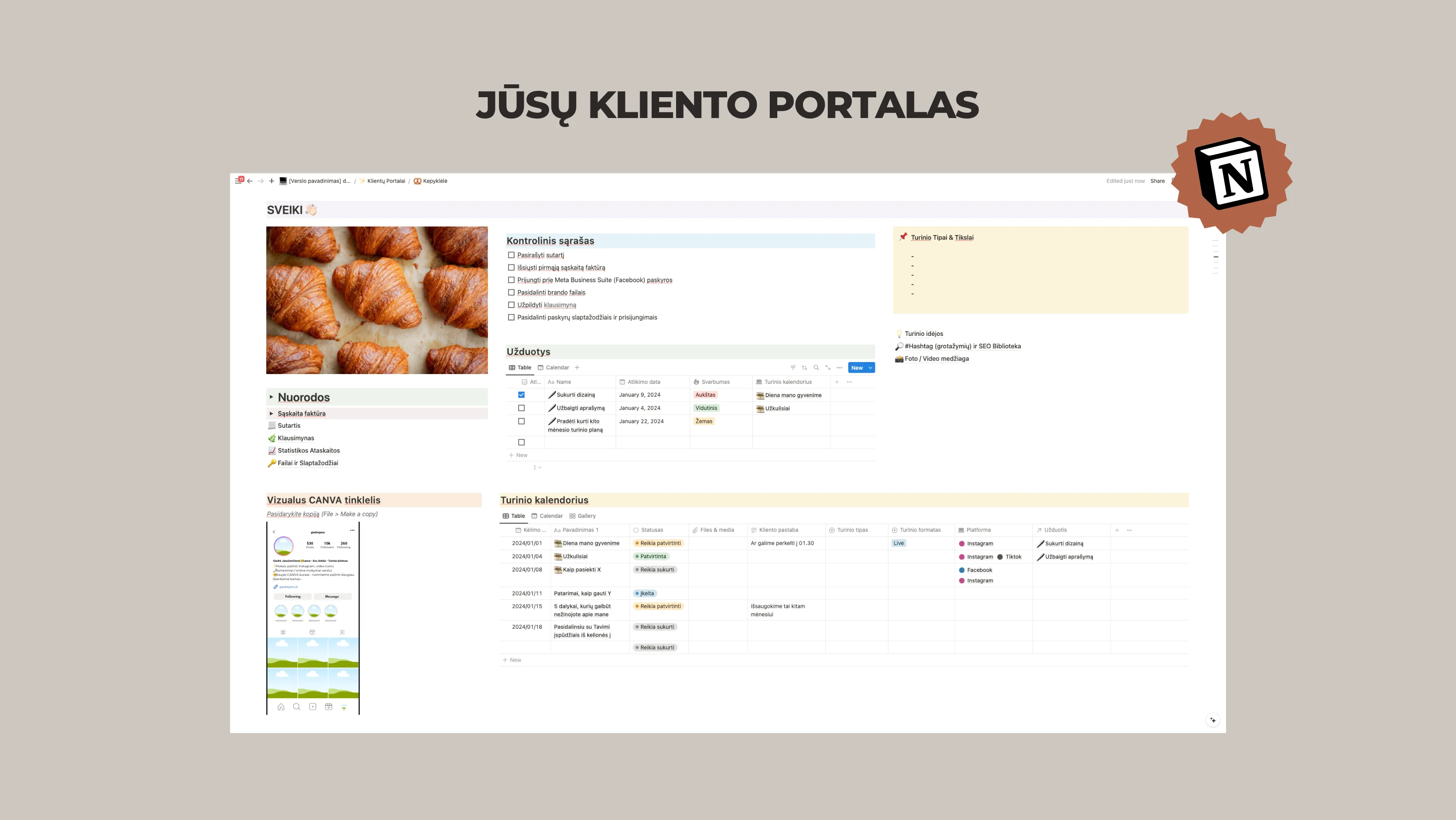 Notion šablonas: socialinių tinklų specialistams ir verslui - Image 4