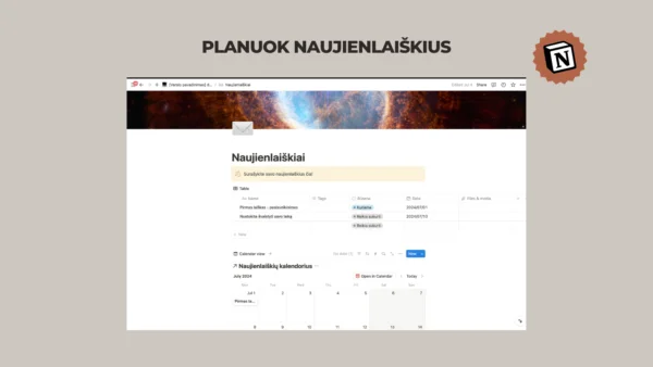 Notion šablonas: socialinių tinklų specialistams ir verslui - Image 8