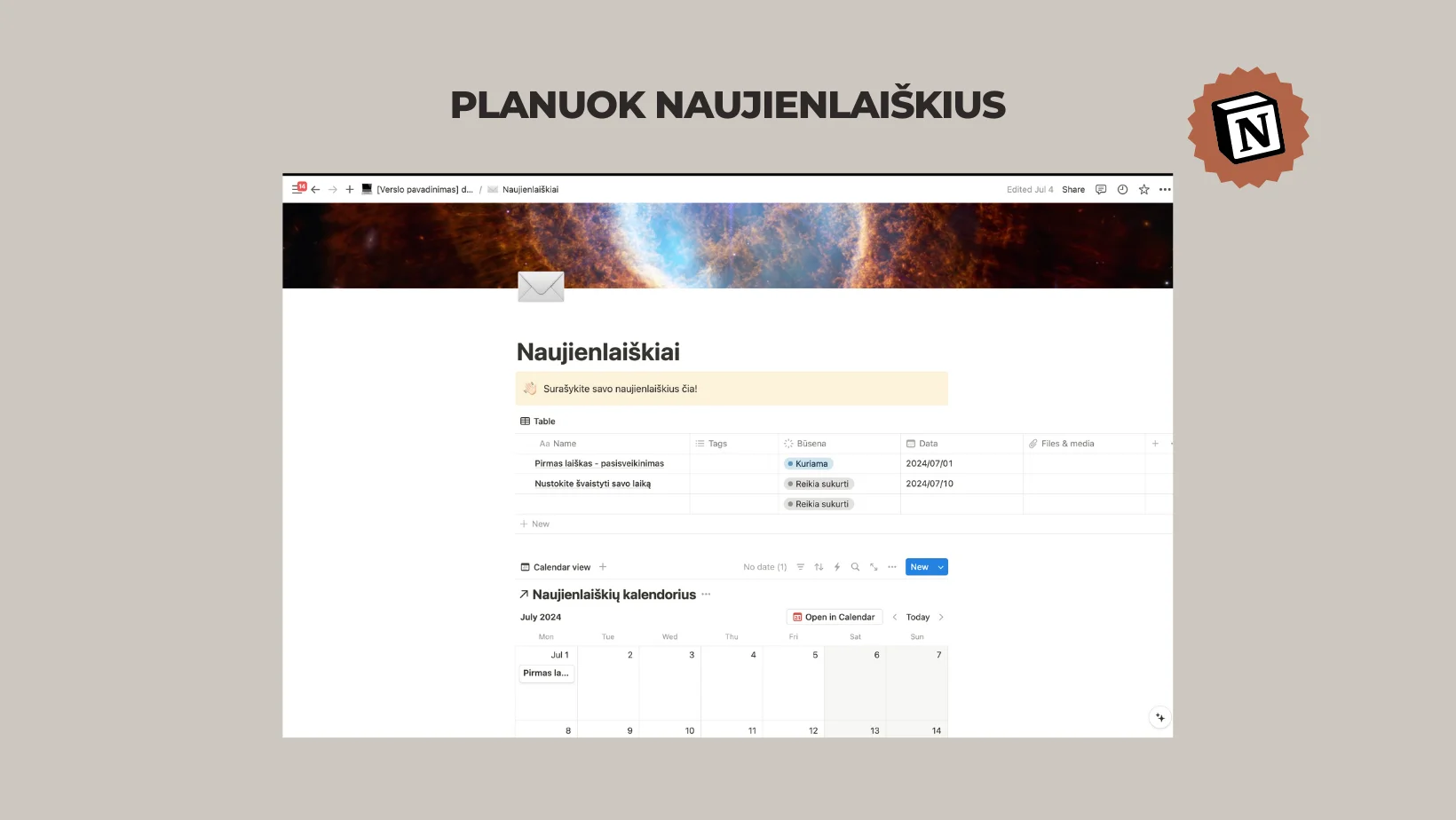 Notion šablonas: socialinių tinklų specialistams ir verslui - Image 8